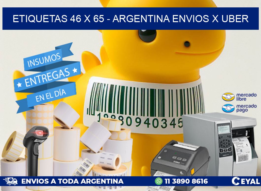 ETIQUETAS 46 x 65 - ARGENTINA ENVIOS X UBER