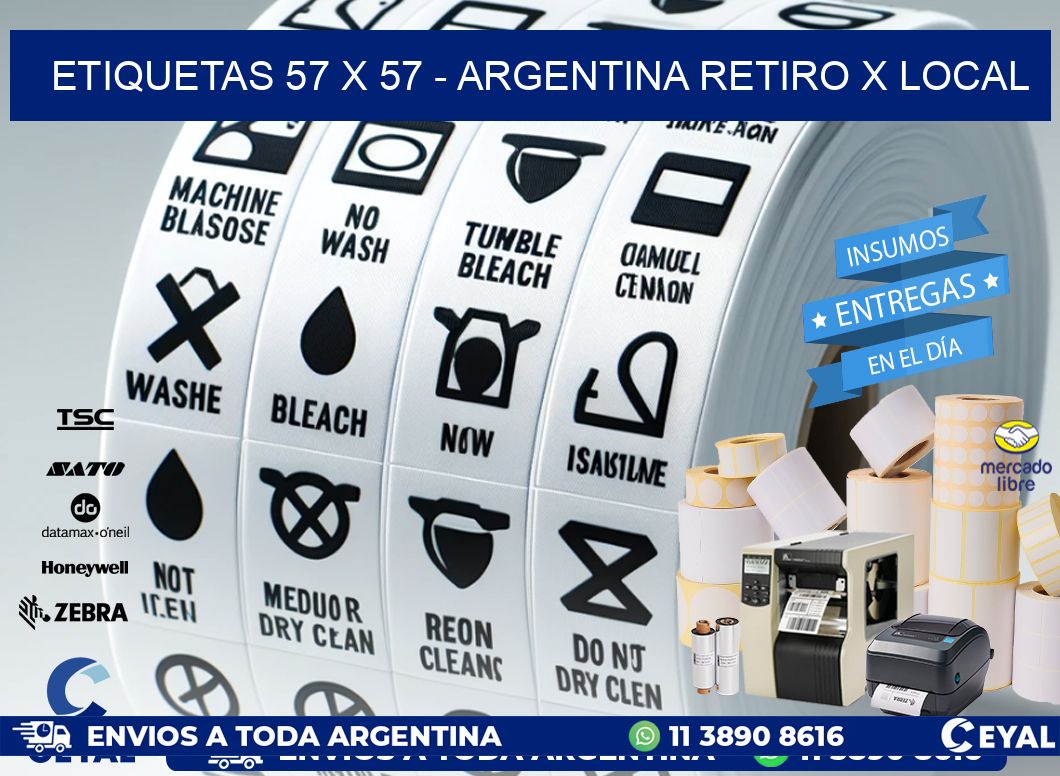 ETIQUETAS 57 x 57 - ARGENTINA RETIRO X LOCAL