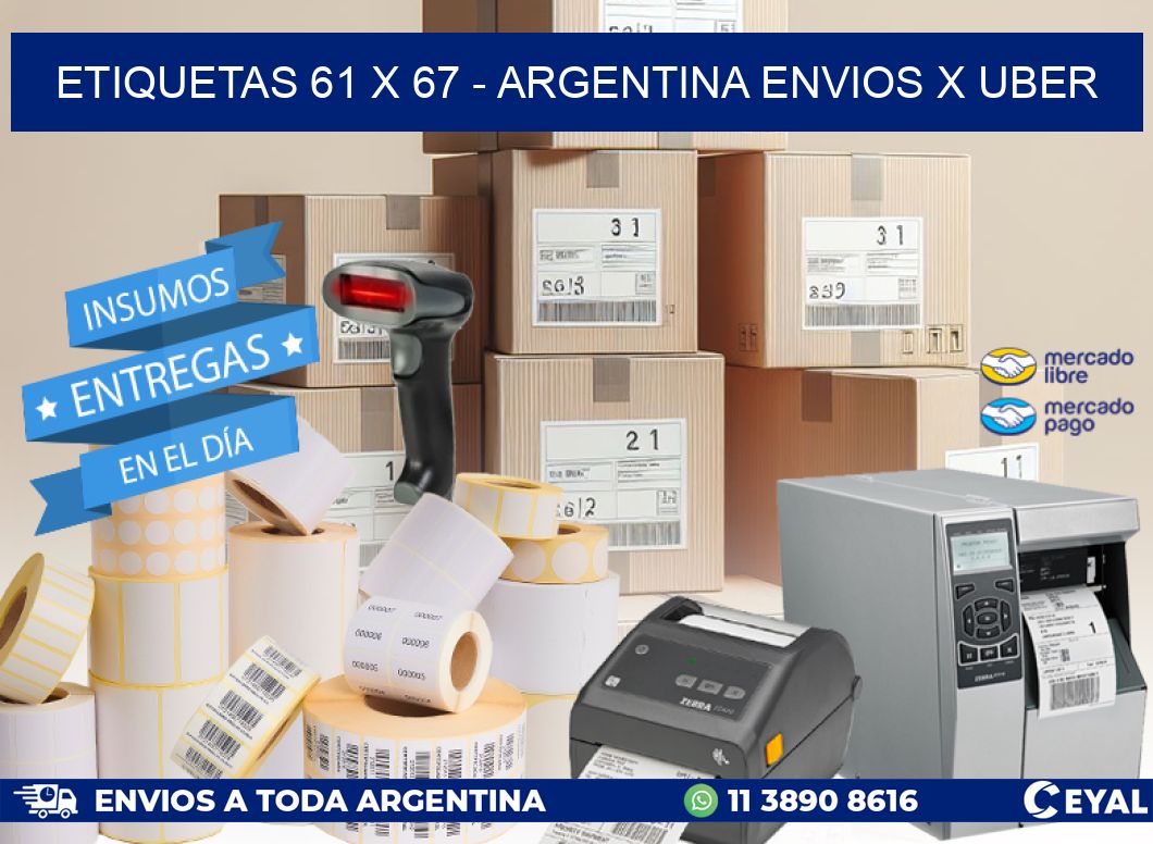 ETIQUETAS 61 x 67 - ARGENTINA ENVIOS X UBER