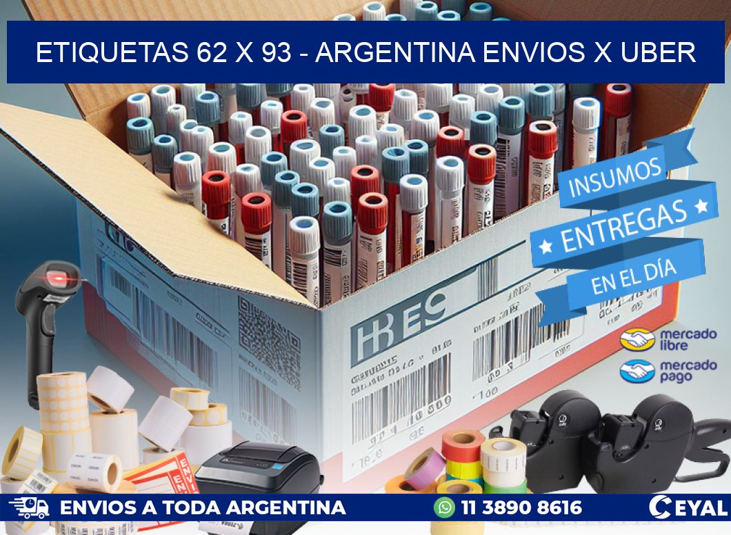 ETIQUETAS 62 x 93 - ARGENTINA ENVIOS X UBER