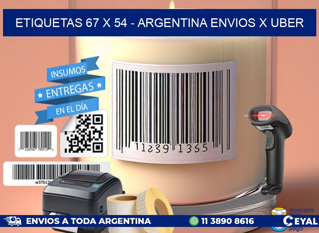 ETIQUETAS 67 x 54 - ARGENTINA ENVIOS X UBER