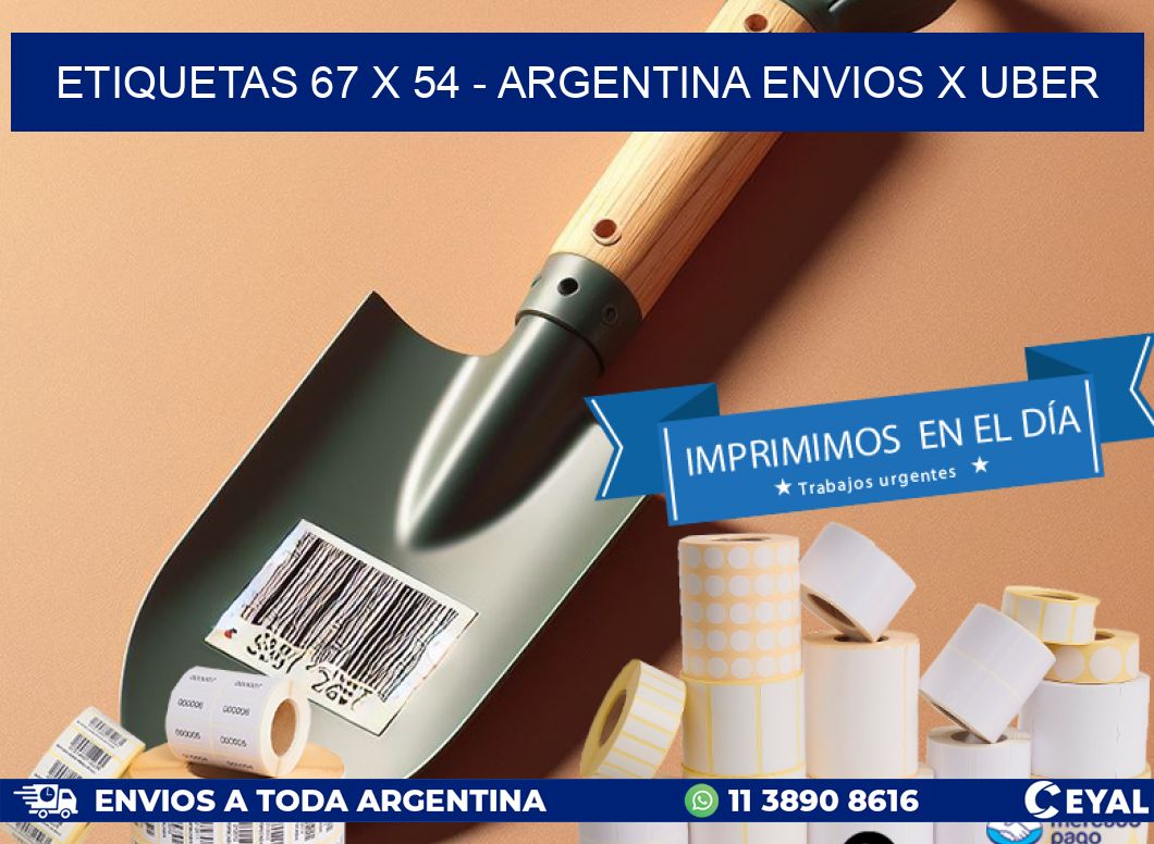 ETIQUETAS 67 x 54 - ARGENTINA ENVIOS X UBER