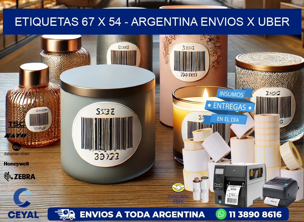 ETIQUETAS 67 x 54 - ARGENTINA ENVIOS X UBER