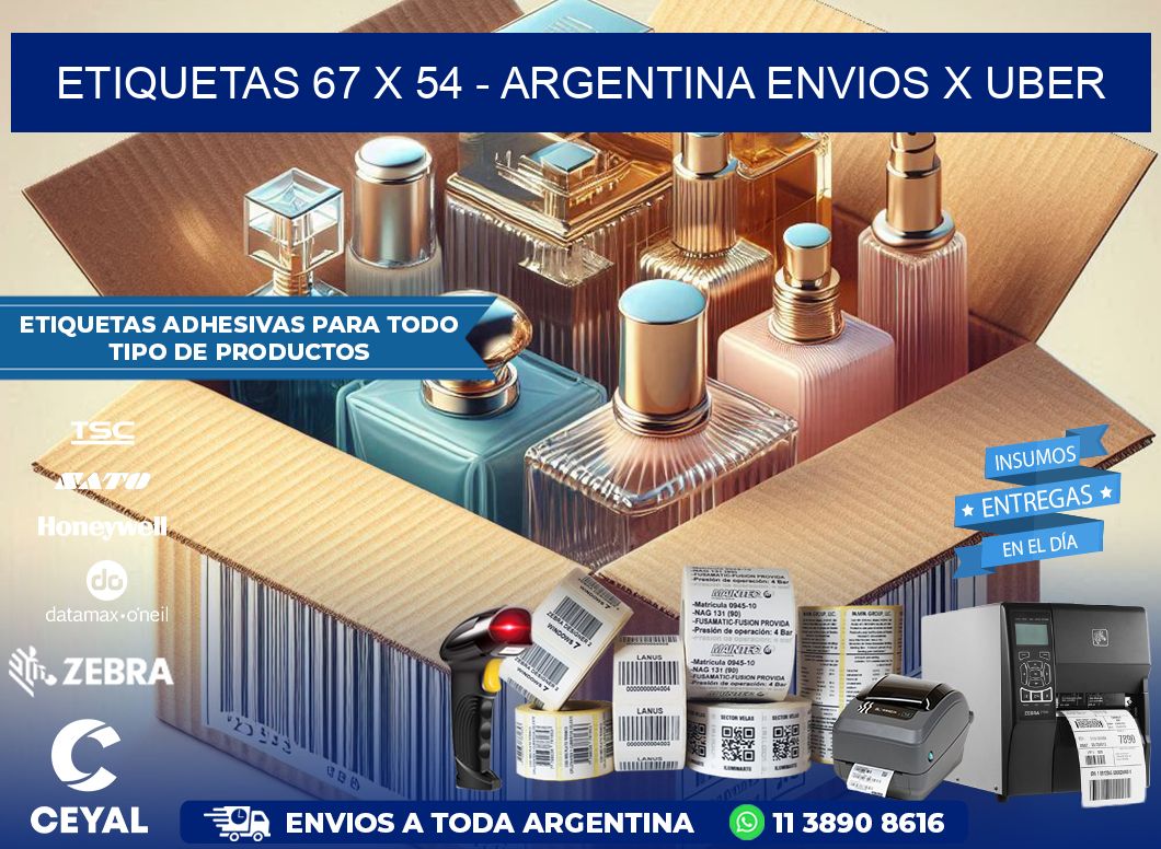 ETIQUETAS 67 x 54 – ARGENTINA ENVIOS X UBER