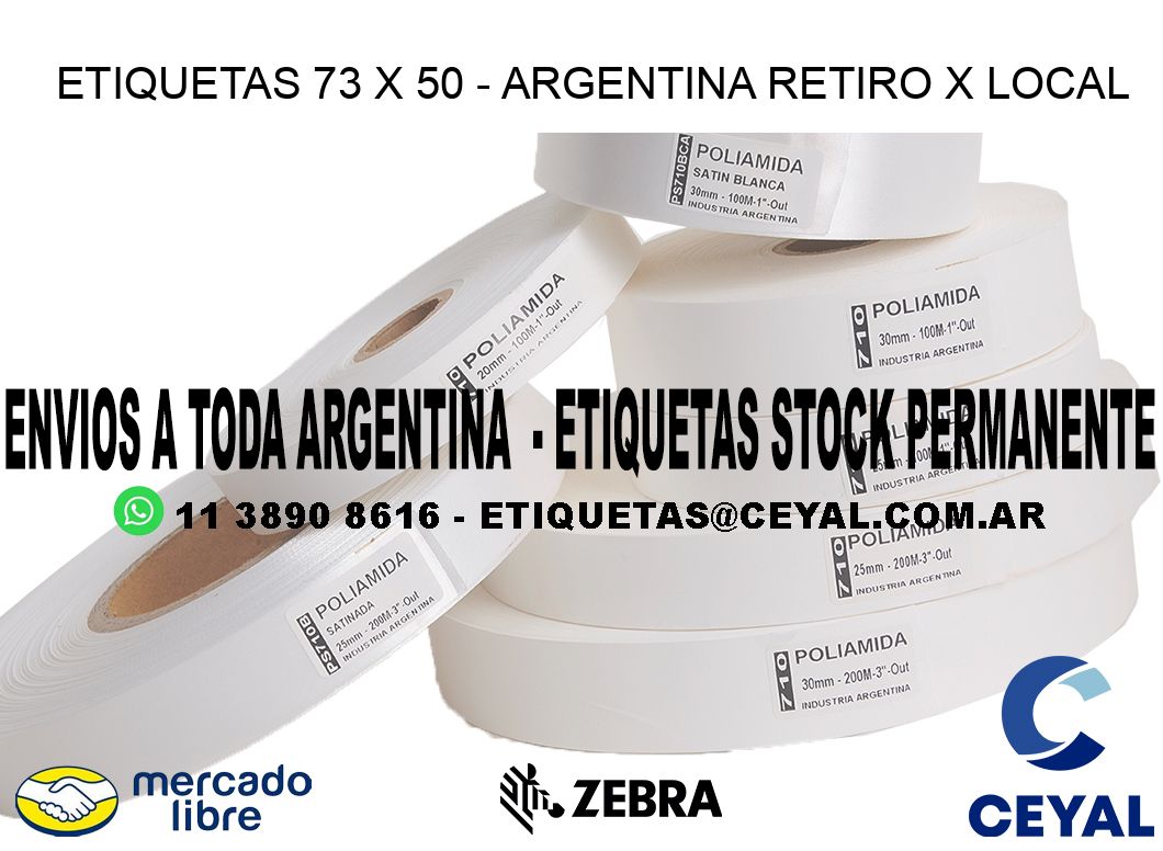 ETIQUETAS 73 x 50 - ARGENTINA RETIRO X LOCAL