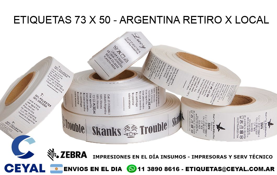 ETIQUETAS 73 x 50 - ARGENTINA RETIRO X LOCAL