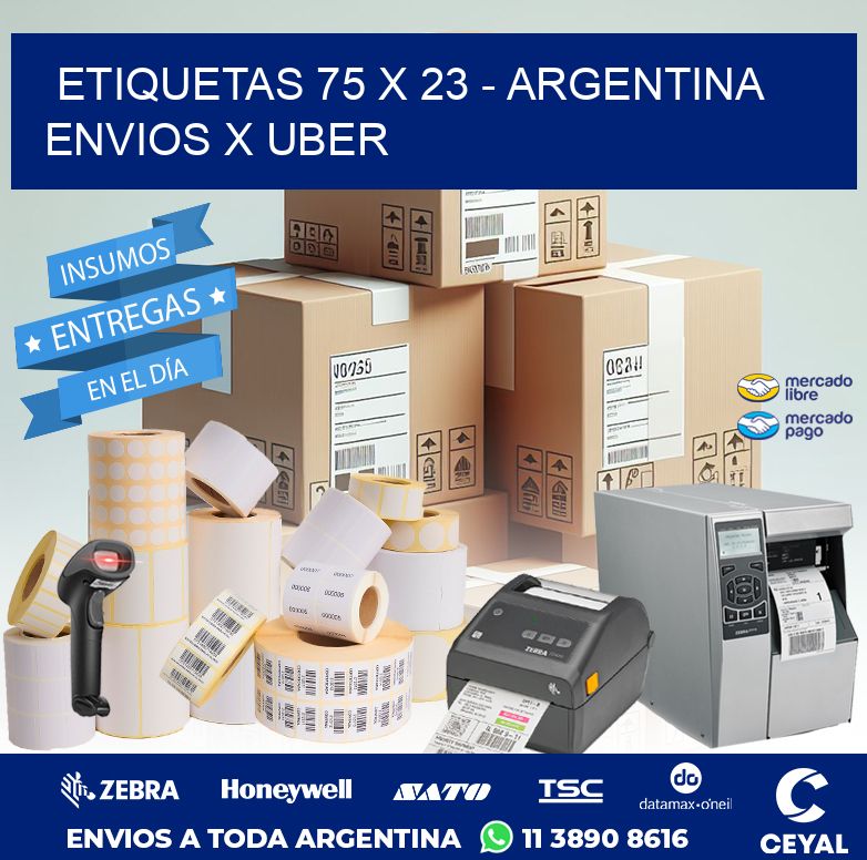 ETIQUETAS 75 x 23 - ARGENTINA ENVIOS X UBER