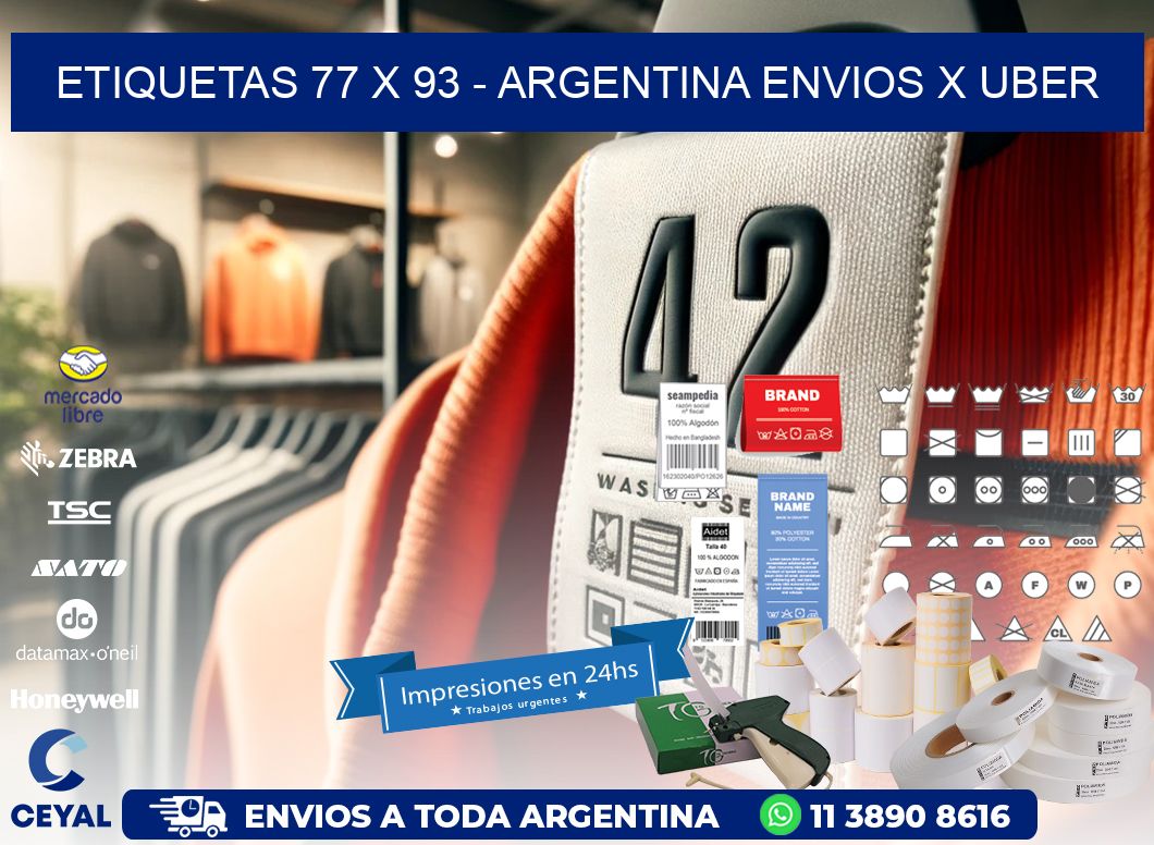 ETIQUETAS 77 x 93 - ARGENTINA ENVIOS X UBER