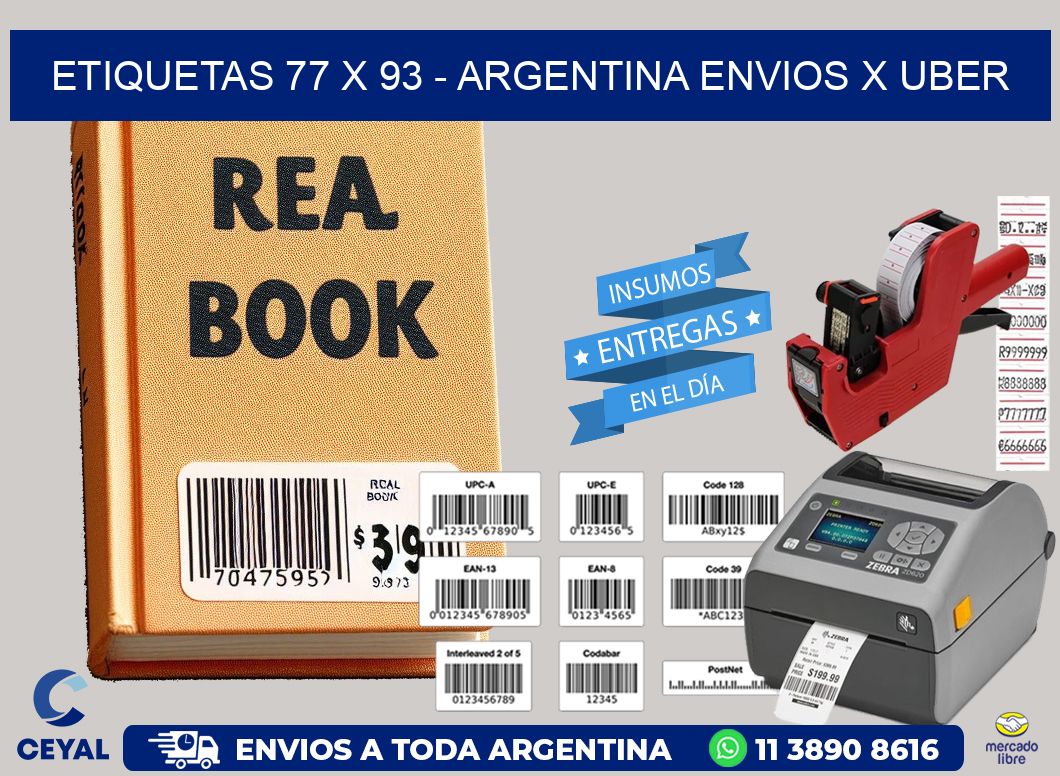 ETIQUETAS 77 x 93 - ARGENTINA ENVIOS X UBER