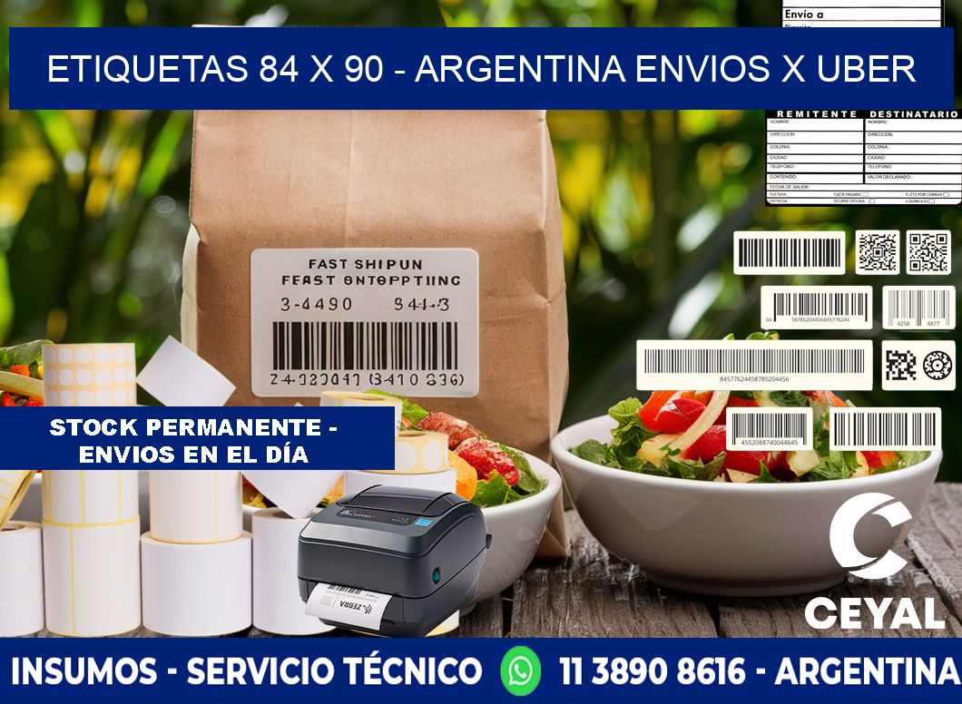 ETIQUETAS 84 x 90 - ARGENTINA ENVIOS X UBER