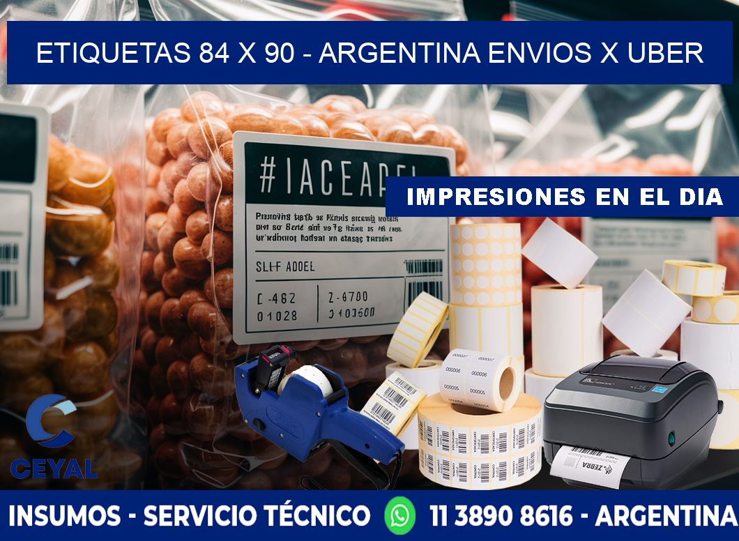 ETIQUETAS 84 x 90 - ARGENTINA ENVIOS X UBER