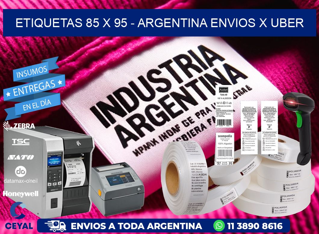 ETIQUETAS 85 x 95 - ARGENTINA ENVIOS X UBER