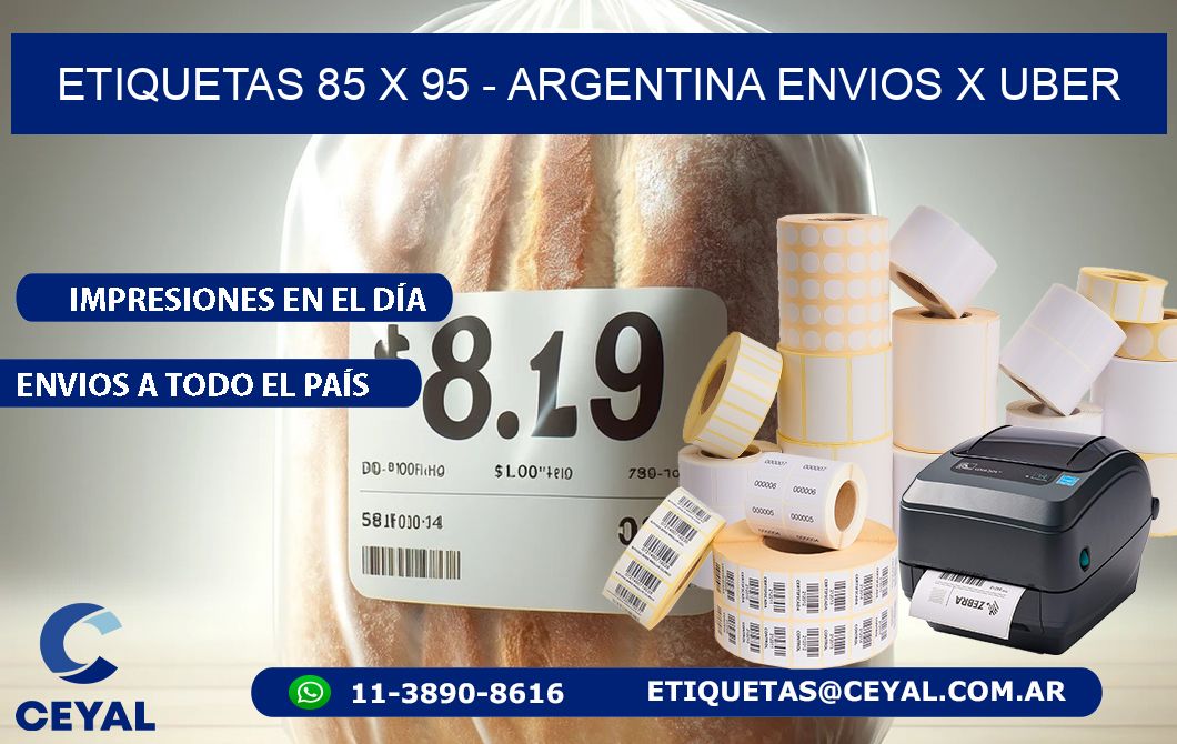 ETIQUETAS 85 x 95 - ARGENTINA ENVIOS X UBER