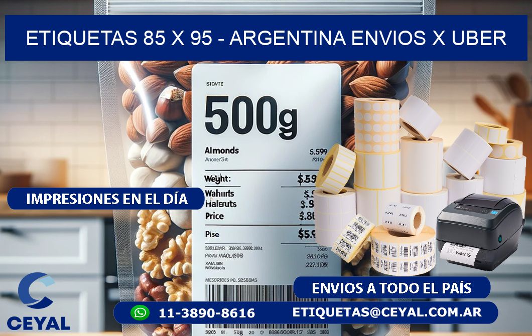 ETIQUETAS 85 x 95 - ARGENTINA ENVIOS X UBER