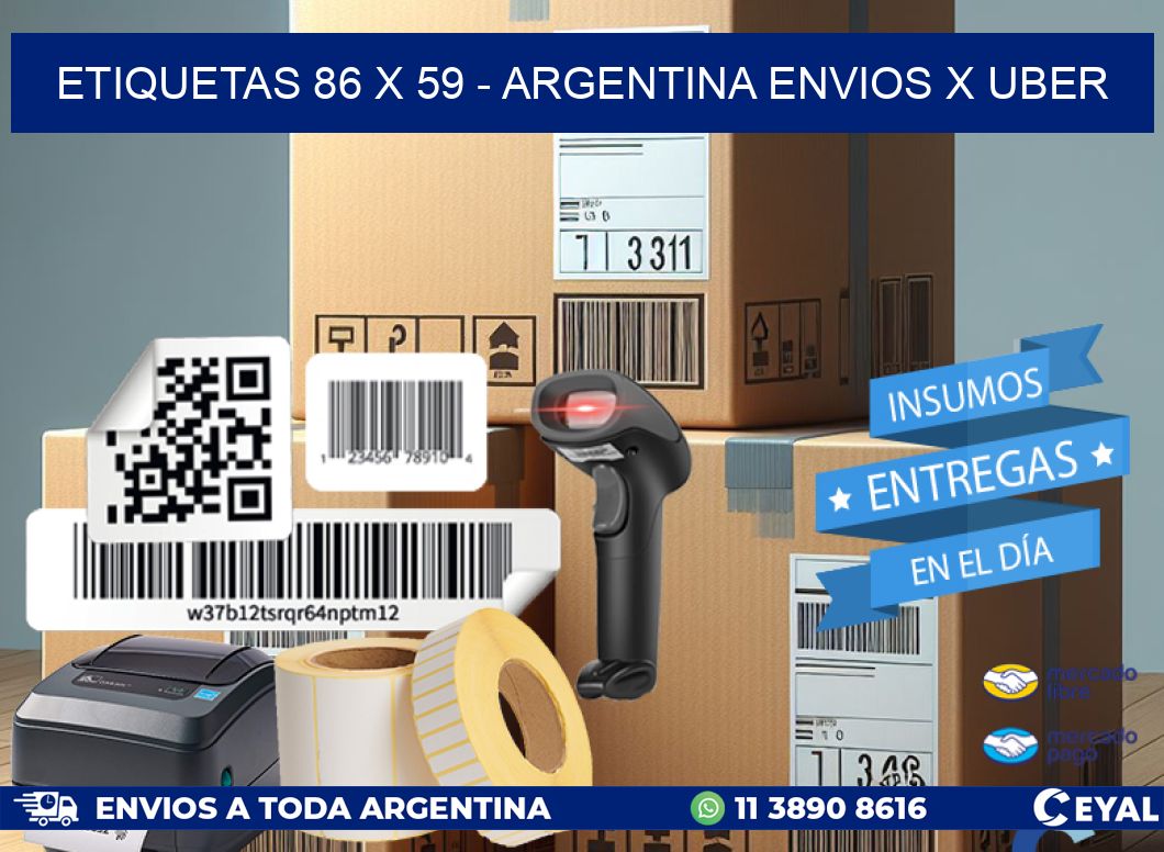 ETIQUETAS 86 x 59 - ARGENTINA ENVIOS X UBER