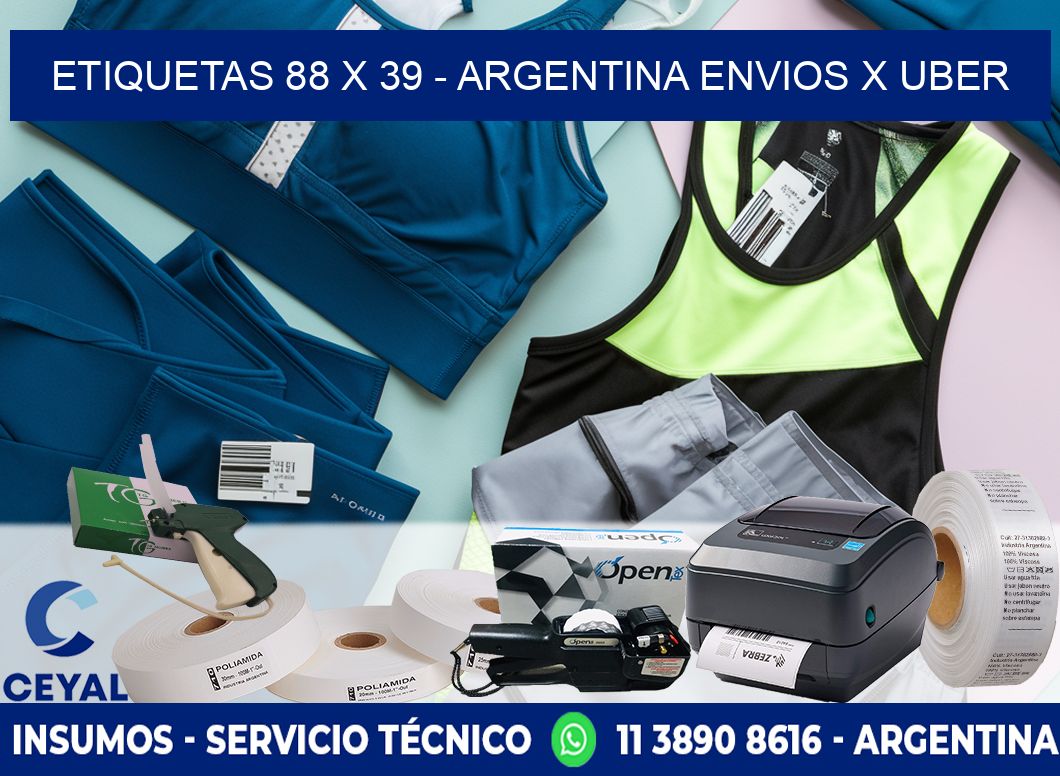 ETIQUETAS 88 x 39 - ARGENTINA ENVIOS X UBER