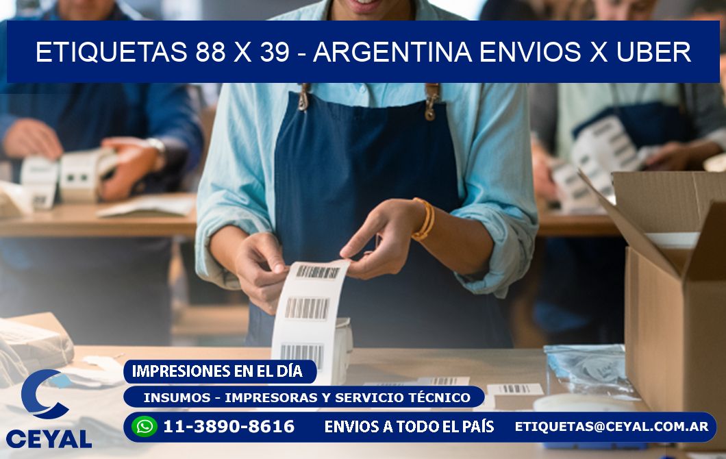 ETIQUETAS 88 x 39 - ARGENTINA ENVIOS X UBER