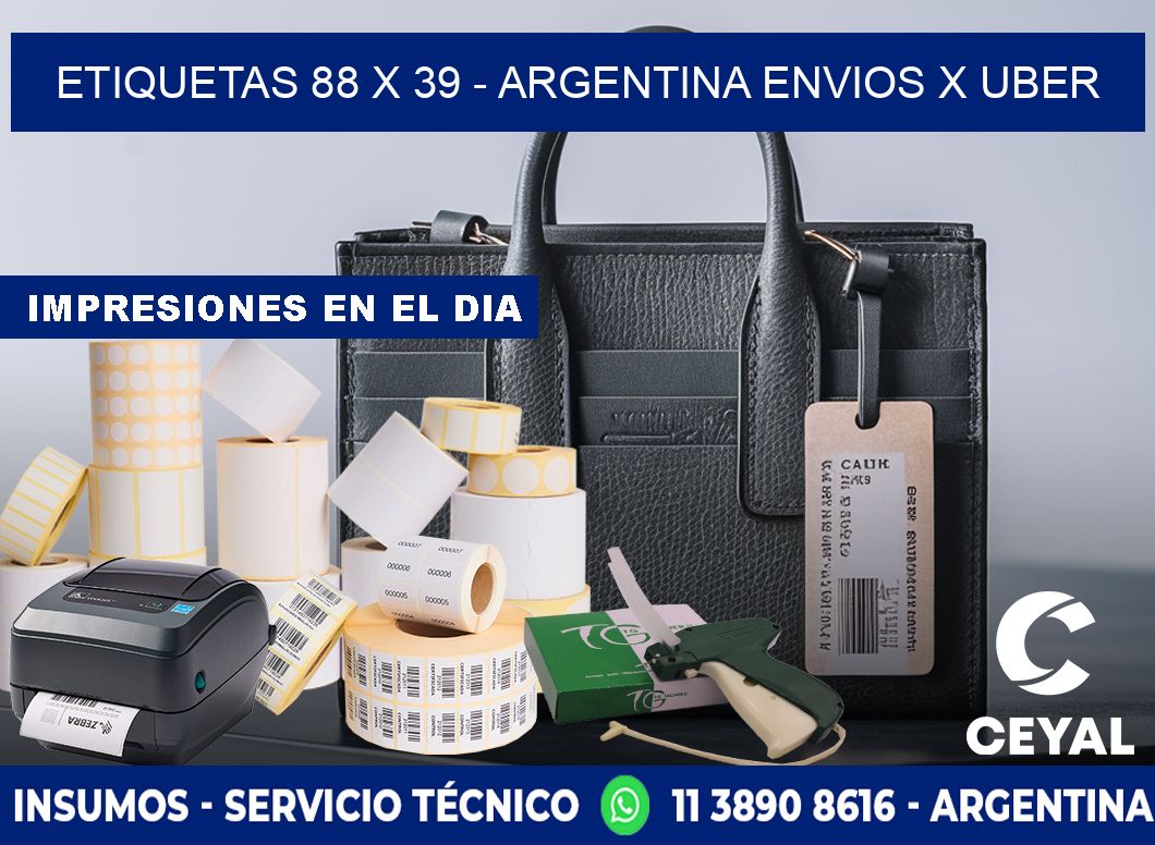 ETIQUETAS 88 x 39 - ARGENTINA ENVIOS X UBER