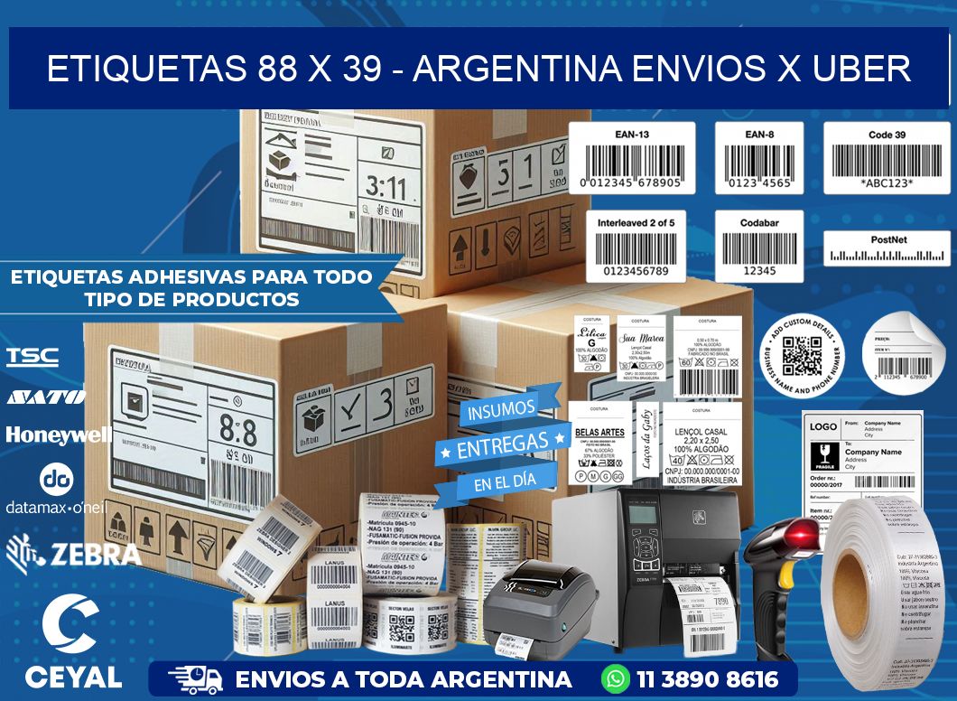 ETIQUETAS 88 x 39 – ARGENTINA ENVIOS X UBER