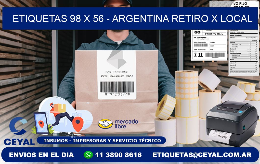 ETIQUETAS 98 x 56 - ARGENTINA RETIRO X LOCAL