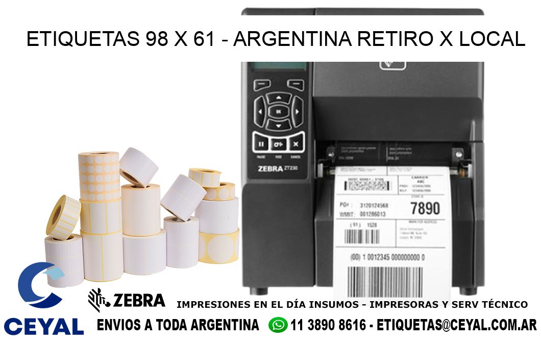 ETIQUETAS 98 x 61 - ARGENTINA RETIRO X LOCAL