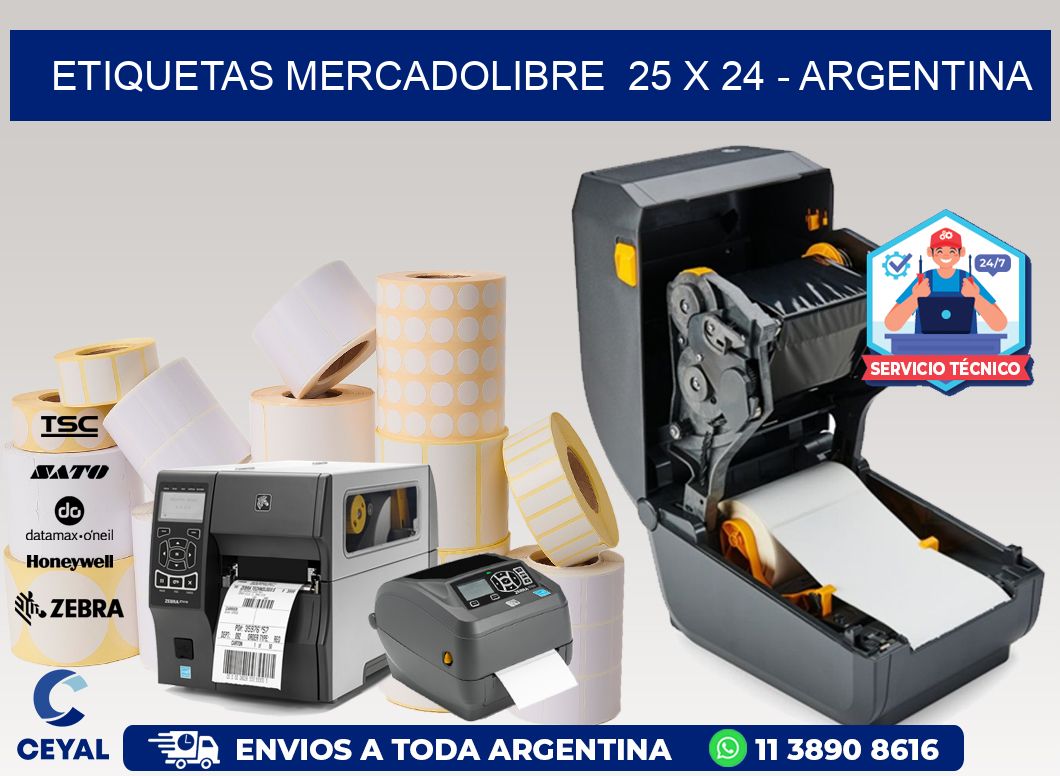 ETIQUETAS MERCADOLIBRE  25 x 24 - ARGENTINA