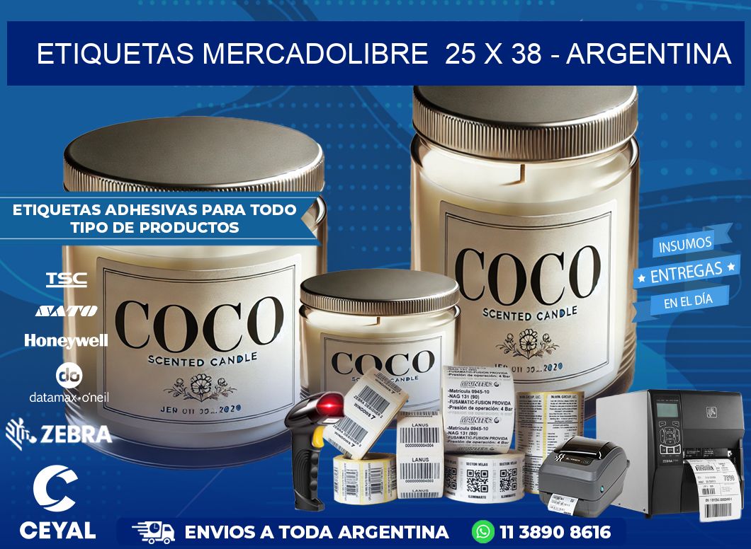 ETIQUETAS MERCADOLIBRE  25 x 38 – ARGENTINA