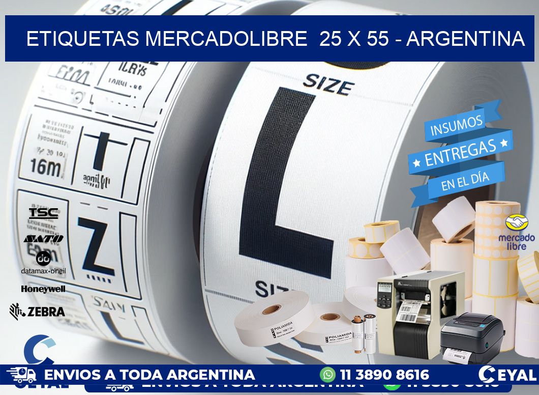 ETIQUETAS MERCADOLIBRE  25 x 55 - ARGENTINA