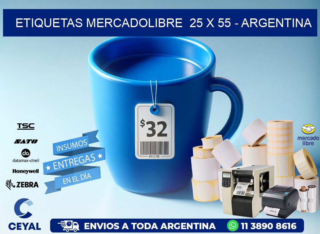 ETIQUETAS MERCADOLIBRE  25 x 55 - ARGENTINA