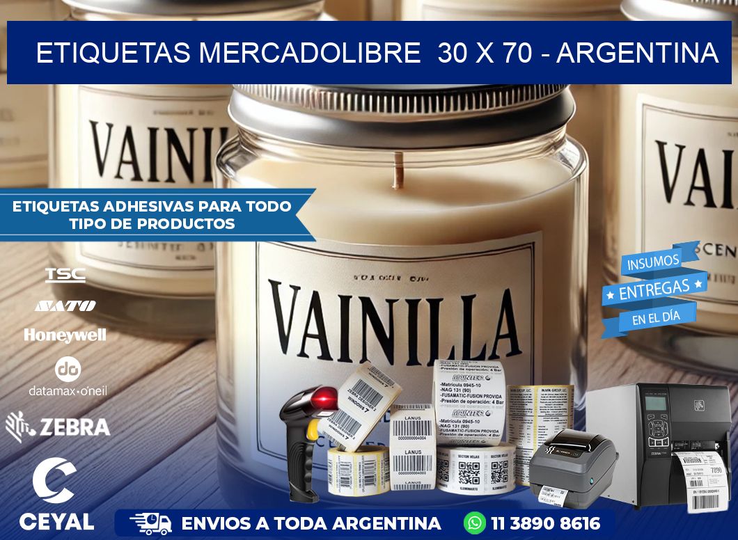 ETIQUETAS MERCADOLIBRE  30 x 70 – ARGENTINA