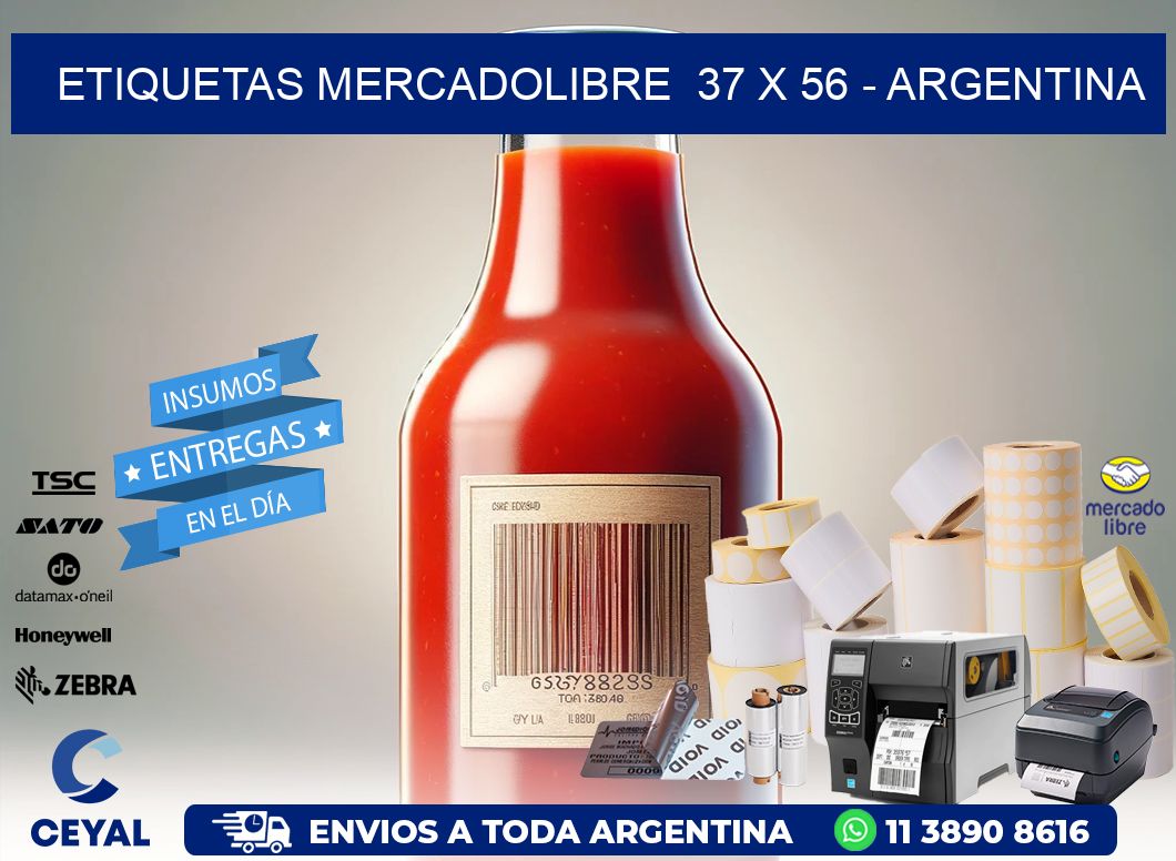 ETIQUETAS MERCADOLIBRE  37 x 56 - ARGENTINA