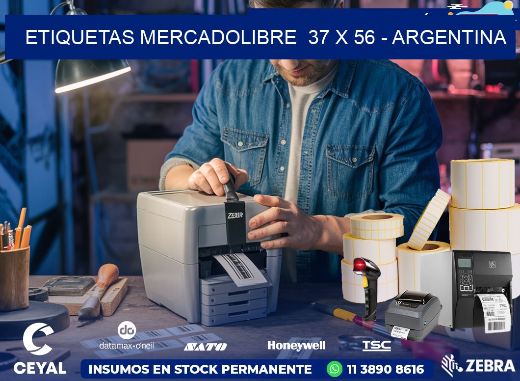 ETIQUETAS MERCADOLIBRE  37 x 56 - ARGENTINA