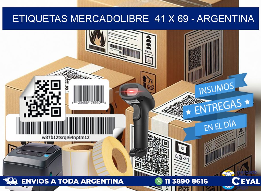 ETIQUETAS MERCADOLIBRE  41 x 69 - ARGENTINA