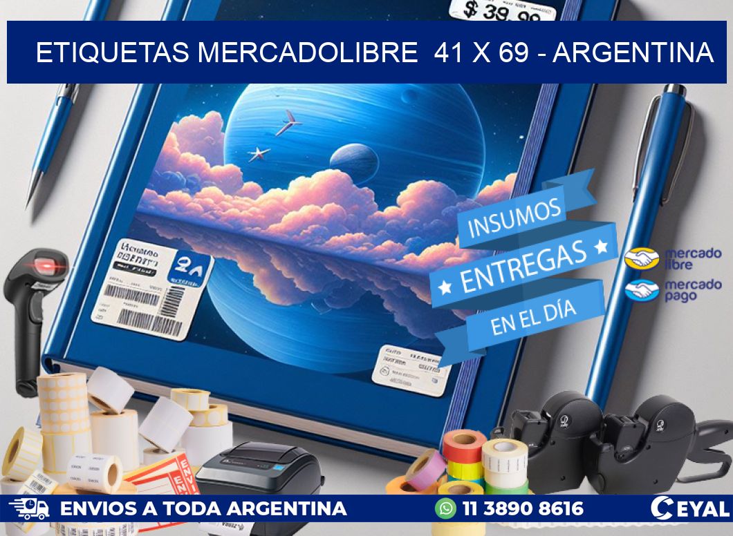 ETIQUETAS MERCADOLIBRE  41 x 69 - ARGENTINA