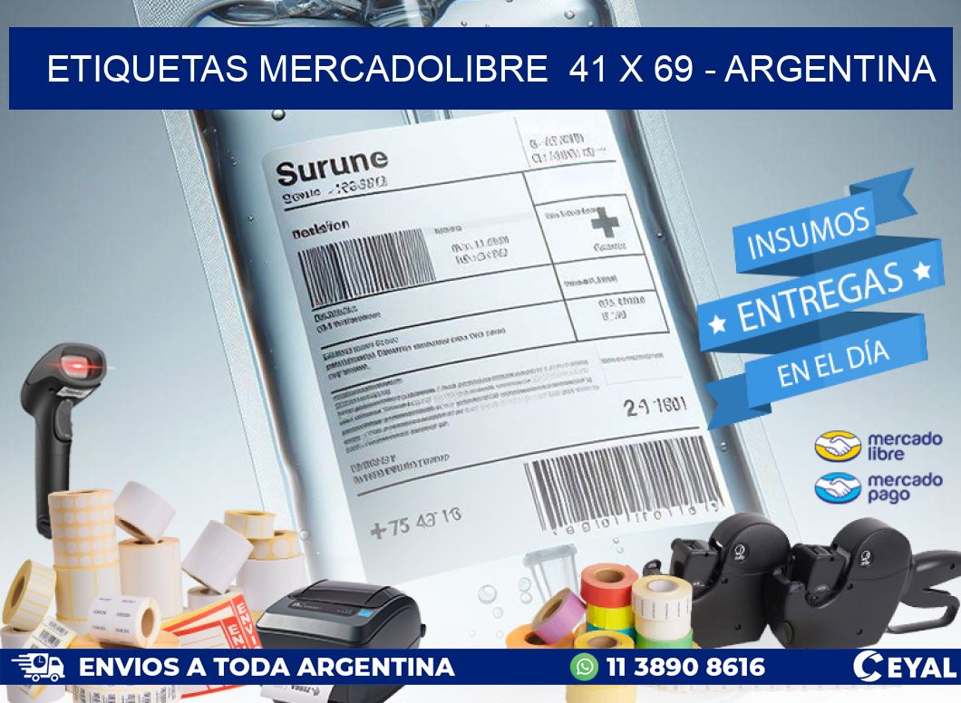 ETIQUETAS MERCADOLIBRE  41 x 69 - ARGENTINA