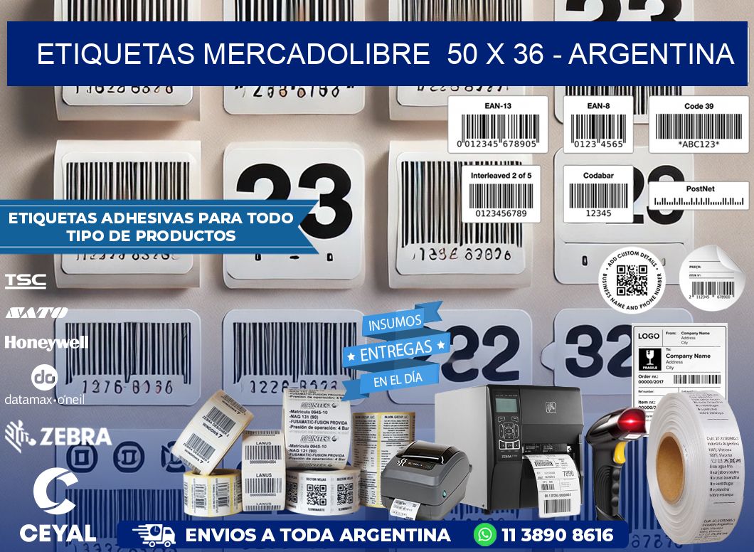 ETIQUETAS MERCADOLIBRE  50 x 36 - ARGENTINA