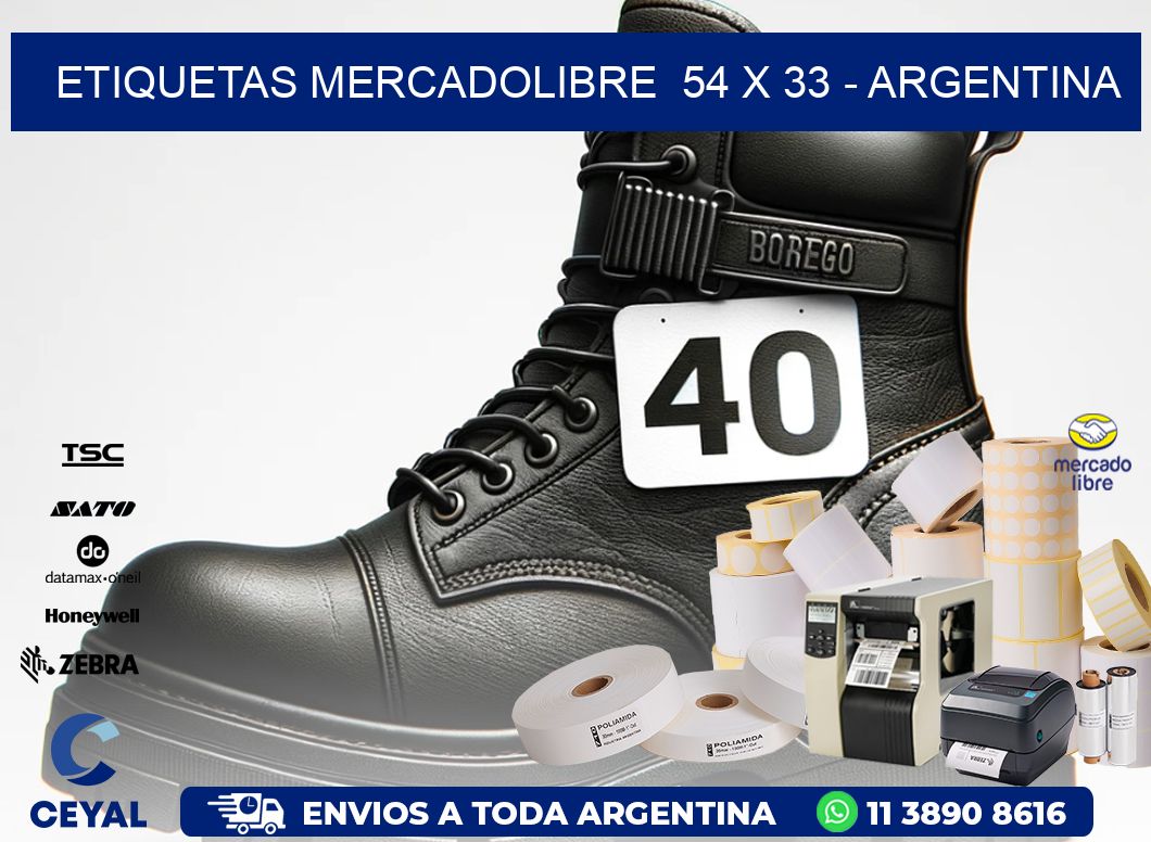 ETIQUETAS MERCADOLIBRE  54 x 33 - ARGENTINA