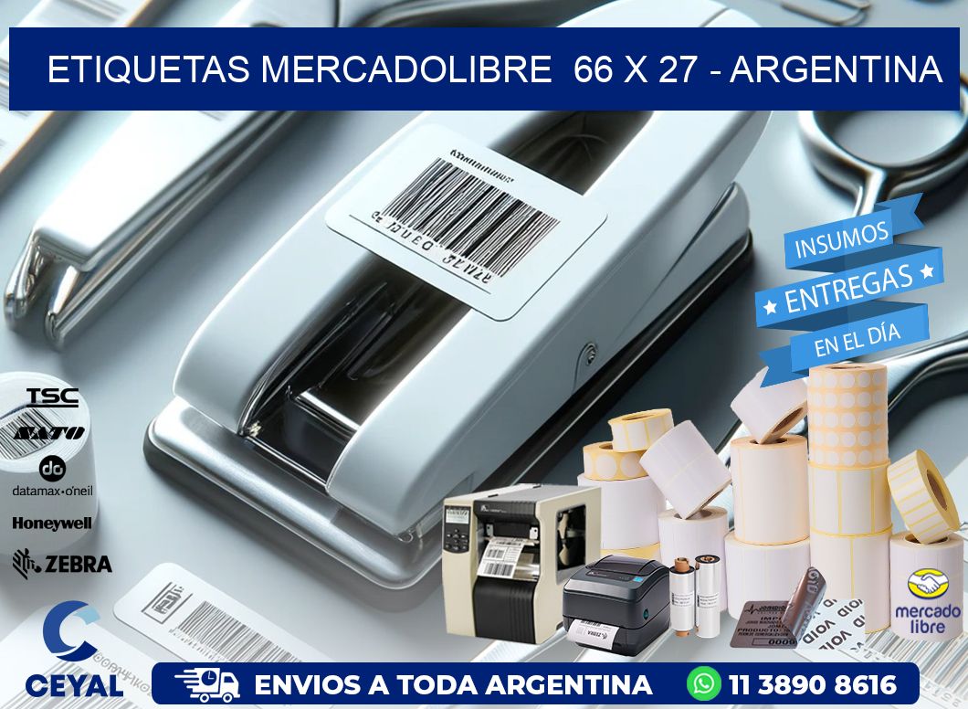 ETIQUETAS MERCADOLIBRE  66 x 27 - ARGENTINA