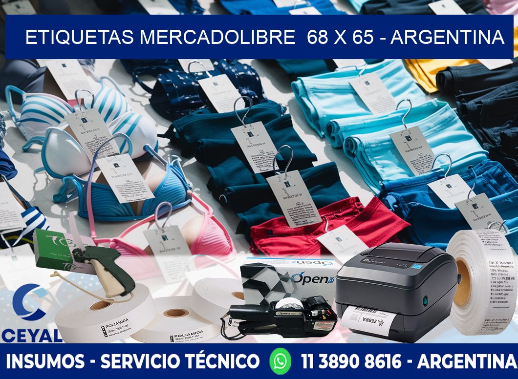 ETIQUETAS MERCADOLIBRE  68 x 65 - ARGENTINA