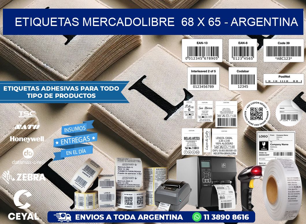 ETIQUETAS MERCADOLIBRE  68 x 65 – ARGENTINA