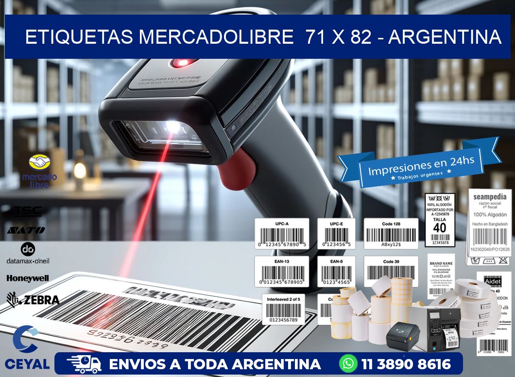 ETIQUETAS MERCADOLIBRE  71 x 82 – ARGENTINA