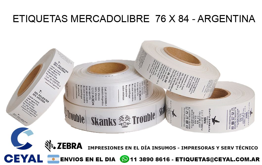 ETIQUETAS MERCADOLIBRE  76 x 84 - ARGENTINA