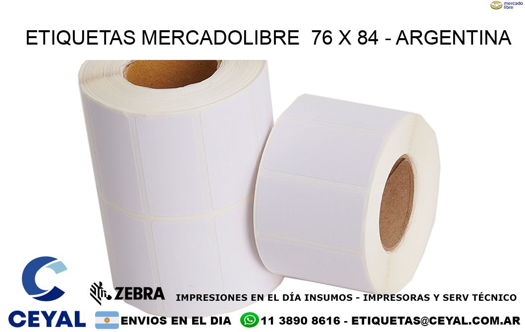 ETIQUETAS MERCADOLIBRE  76 x 84 – ARGENTINA