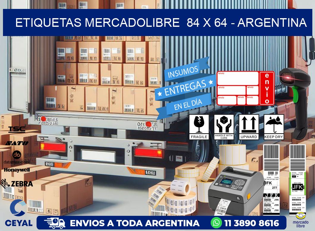 ETIQUETAS MERCADOLIBRE  84 x 64 - ARGENTINA