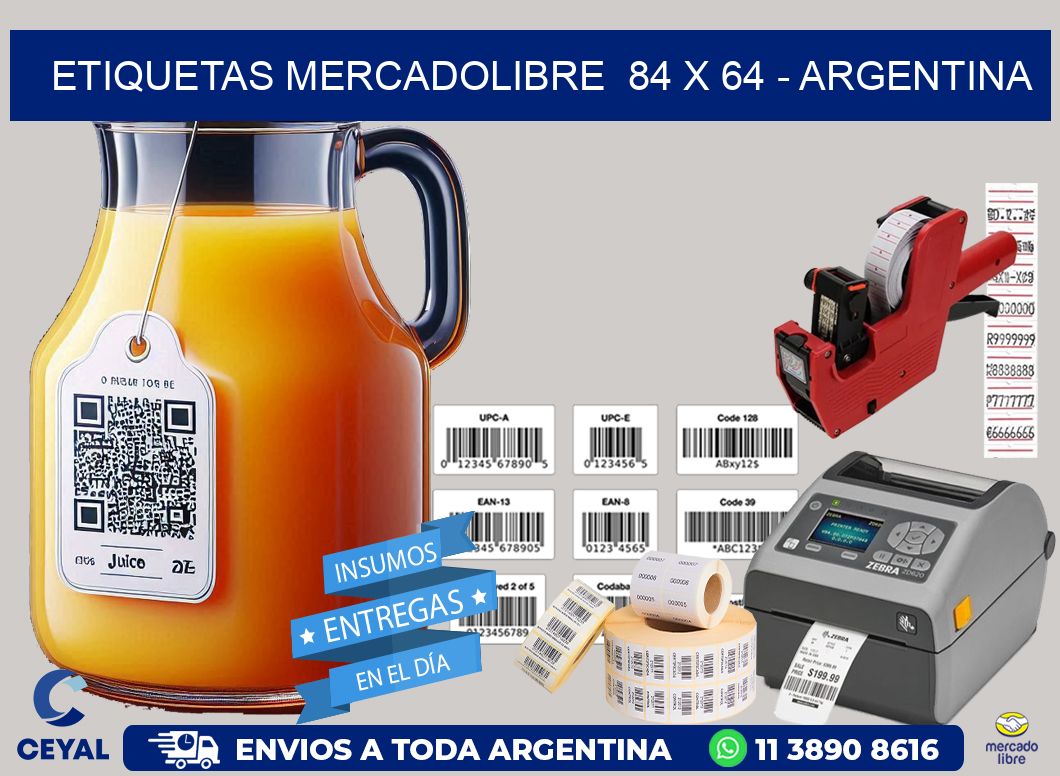 ETIQUETAS MERCADOLIBRE  84 x 64 – ARGENTINA