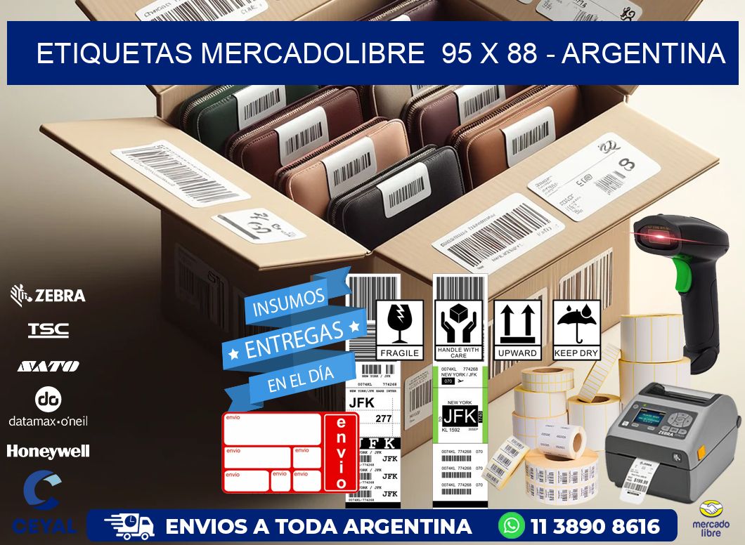 ETIQUETAS MERCADOLIBRE  95 x 88 - ARGENTINA