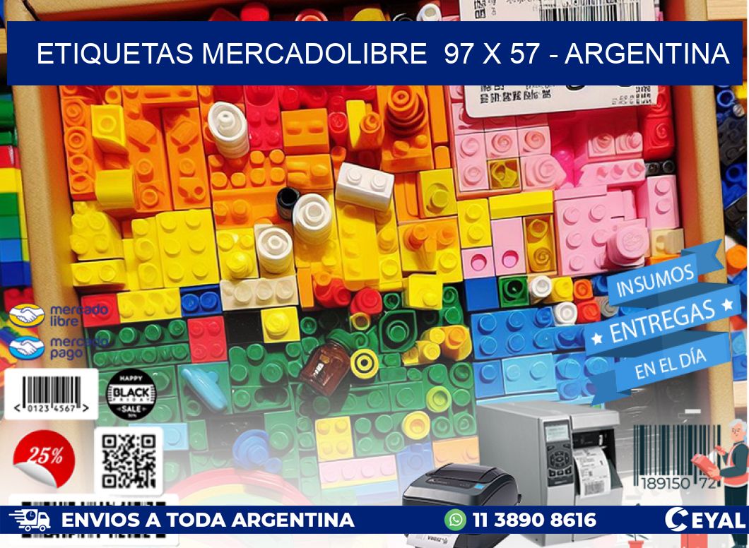 ETIQUETAS MERCADOLIBRE  97 x 57 - ARGENTINA