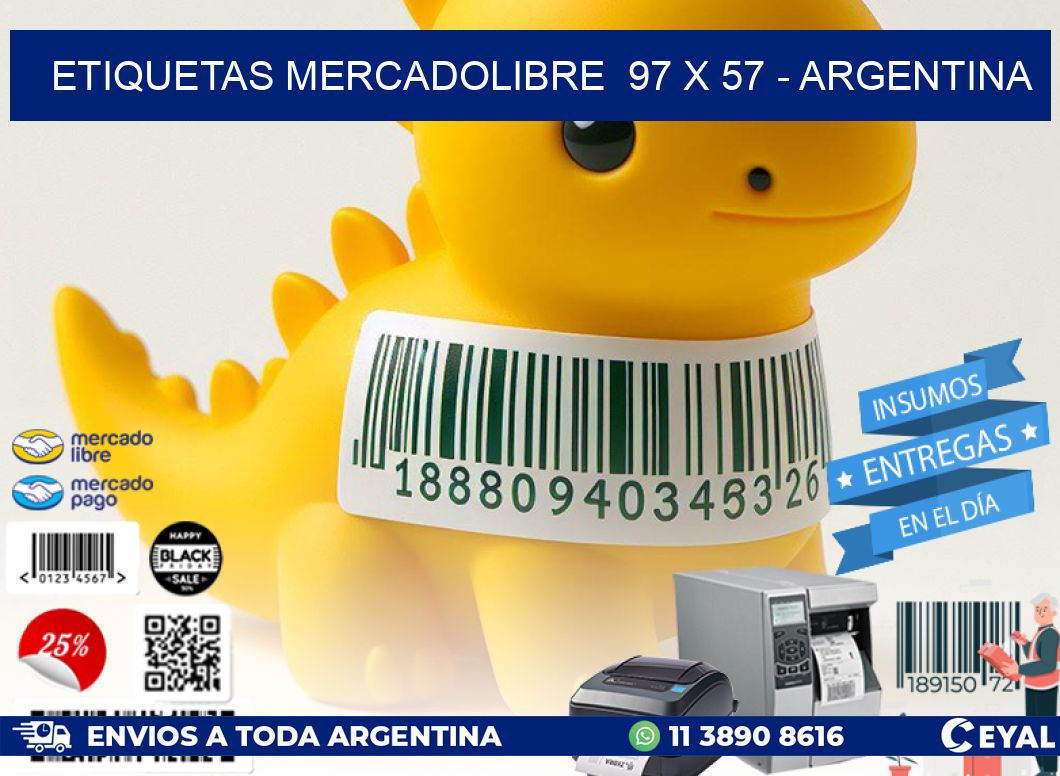 ETIQUETAS MERCADOLIBRE  97 x 57 - ARGENTINA