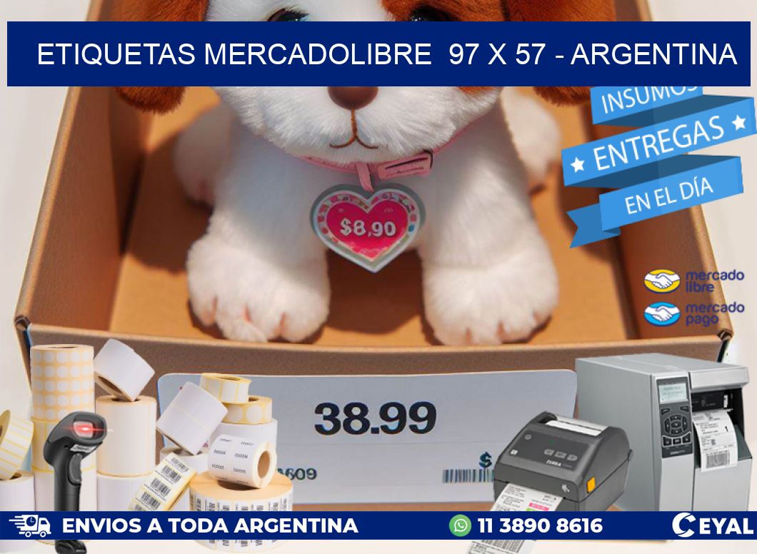 ETIQUETAS MERCADOLIBRE  97 x 57 - ARGENTINA