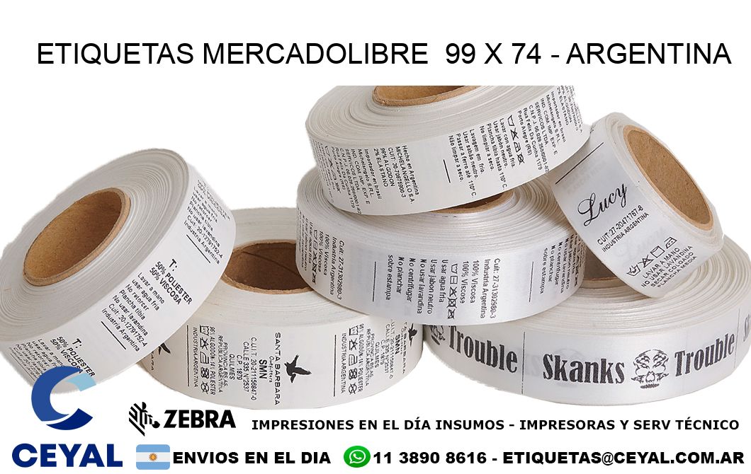 ETIQUETAS MERCADOLIBRE  99 x 74 - ARGENTINA